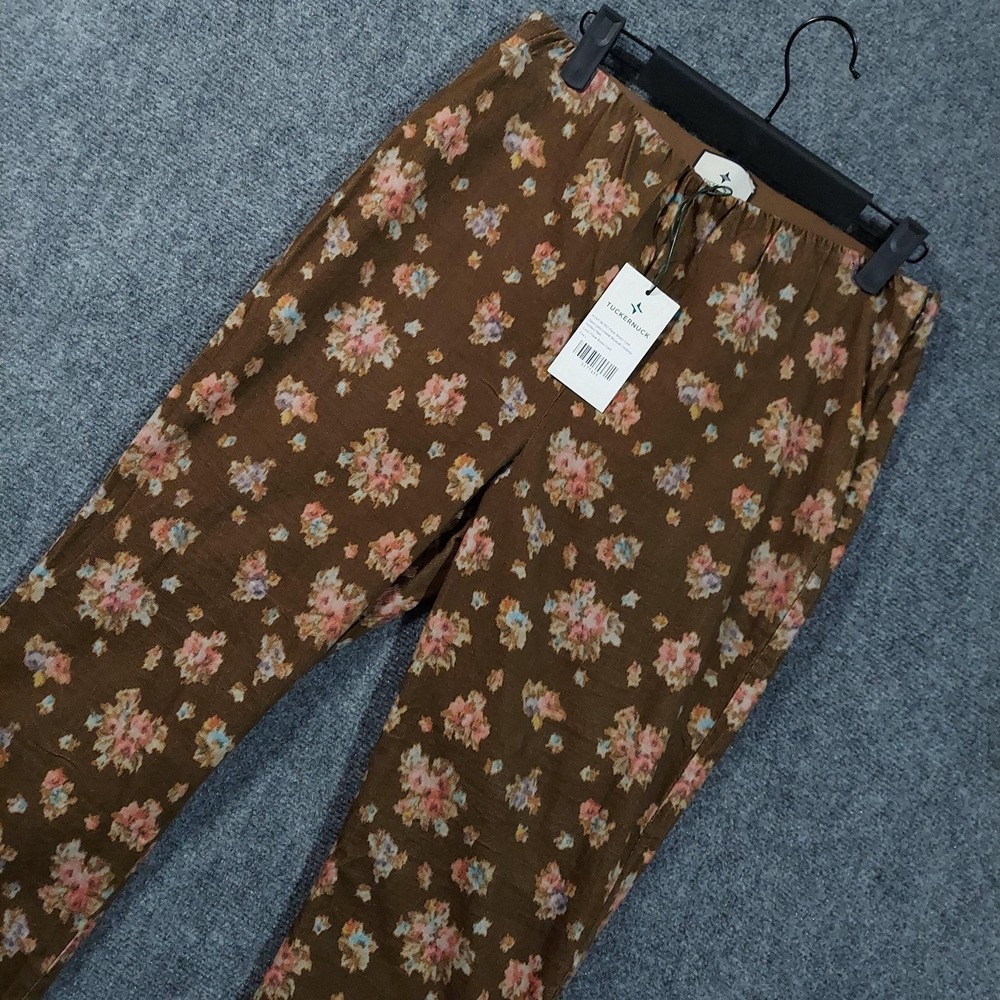 Tuckernuck Pants Womens L Brown Hazel Bouquet Corduroy‎ Ashford Stretch Straight